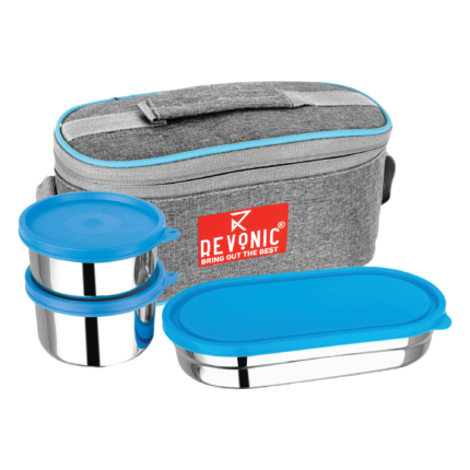 Stainless Steel Lunch Box Set (3 Containers) with Heat Retaining Insulated Bag – Spill Proof & Portable