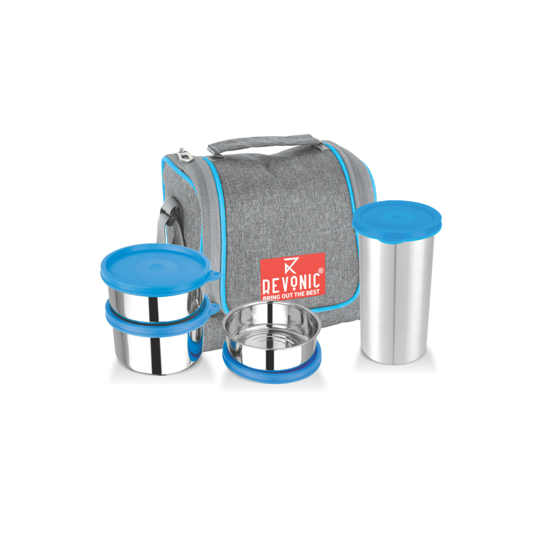 Revonic Stainless Steel Lunch Box Set with Bag Revonic Stainless Steel Lunch Box Set with Insulated Carry Bag and Leakproof Containers