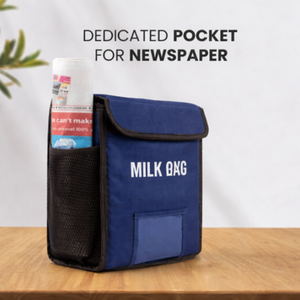 Insulated Milk Delivery Bag – Waterproof Thermal Cooler Bag with Shoulder Strap for Dairy, Tiffin & Grocery Storage